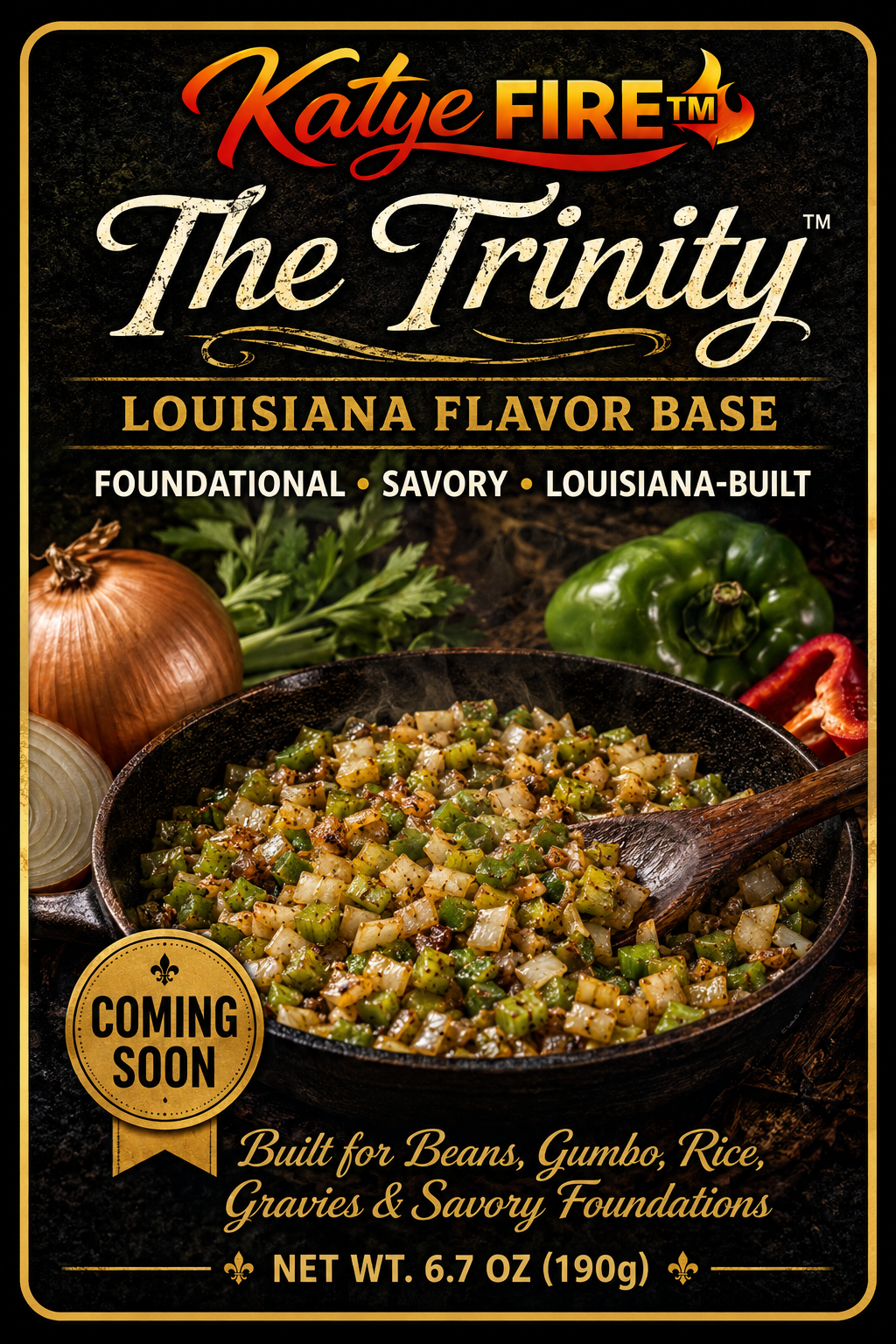 The Trinity coming soon label