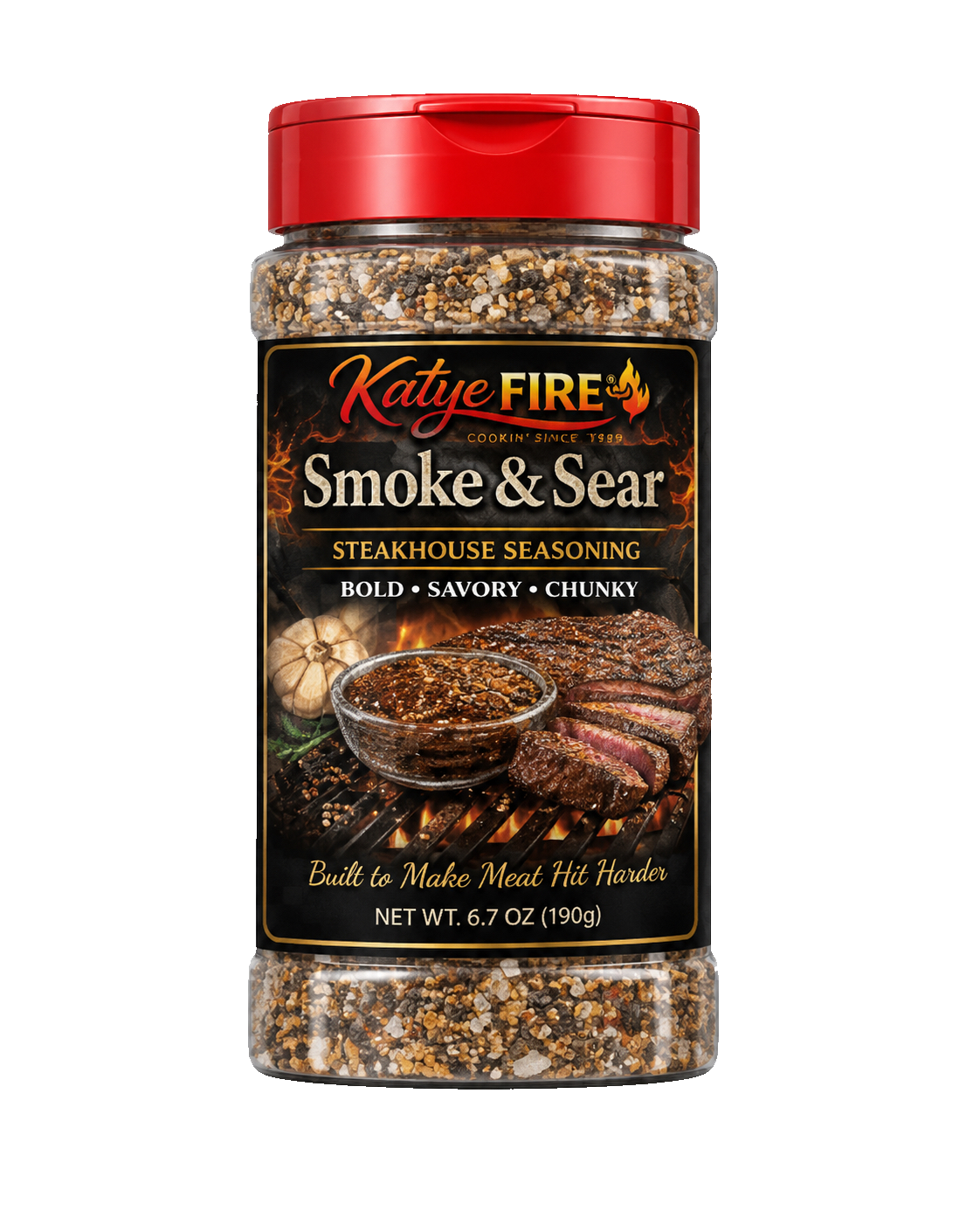 Bottle of Smoke & Sear steakhouse seasoning